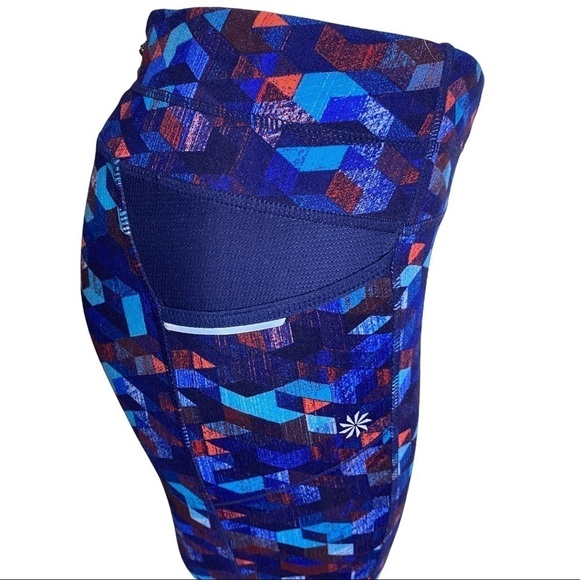 Athleta Womens Triangular Be Free Tights in Gem Size Small Side Pockets - Picture 4 of 10